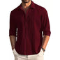 Deelmo MenS Button Down Dress Shirts Textured Long Sleeve Casual Hawaiian Beach Shirt