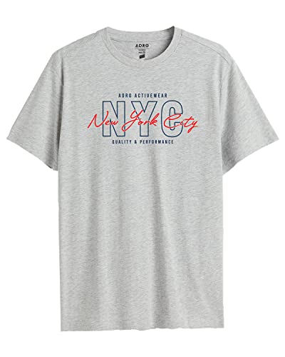 ADRO Mens NYC Cotton T-Shirt (RN22-03-NYC-GR_Grey_XL)