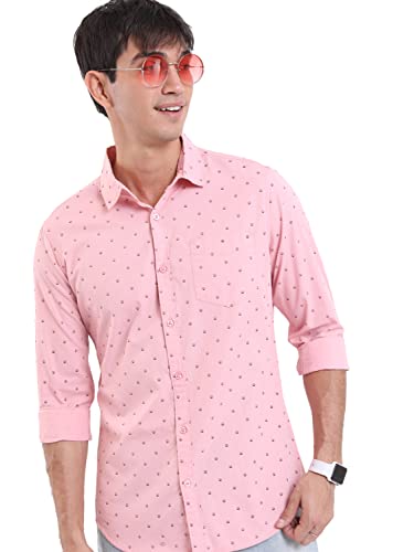 Ketch MenS Slim Fit Shirt (Khsh001330_Pink