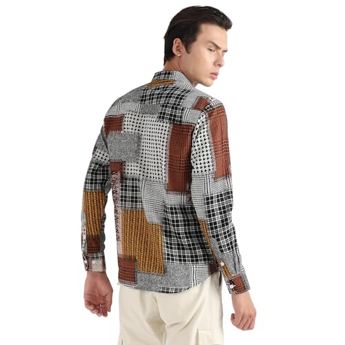 Campus Sutra Mens Regular Fit Shirt (CBSSSM23_CSMSSRT5814_Brown