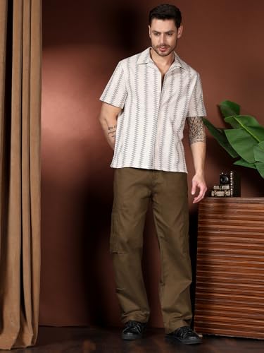 Kotty MenS Cargo Pants | Cotton Cargo Pants For Men | Comfortable & Stylish Cargos(Brown,34)