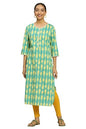 W For Woman WomenS Cotton Geometric Regular Kurta (24Few10767-123532_Green