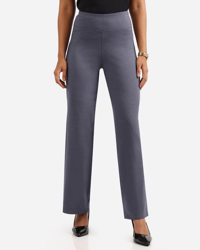 BlissClub Werk-It Wide Leg Pants | Herringbone Pattern | Classic Patch Pockets | Cotton Pants
