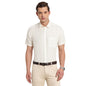 Turtle Men White Cotton Linen Solid Regular Fit Formal Shirts