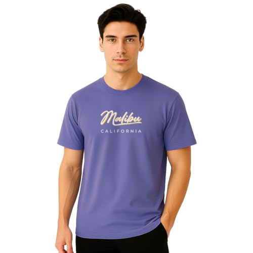 Nobero MenS Typography Regular Fit T-Shirt (1M-Twrt-C0731_Future Dusk_1