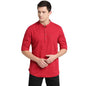 Turtle Men Pure Cotton Solid Kurta Shirts Red