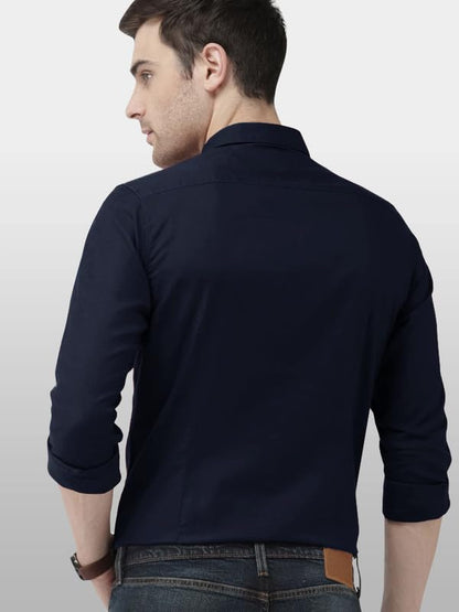 Tee Projekt Mens Shirt Solid Cotton Long Sleeve Button Down Beach l Office l Home (Pack of 1)