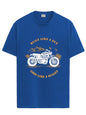 ADRO Men's Royal Bike Design Printed 100% Cotton T-Shirt - Regular Fit, Printed T-Shirts for Men (RN24-RYL-RB_Royal Blue_XL)
