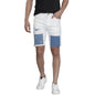 The Indian Garage Co Men Slim Fit Contrast Patchwork Mid-Rise Denim Shorts