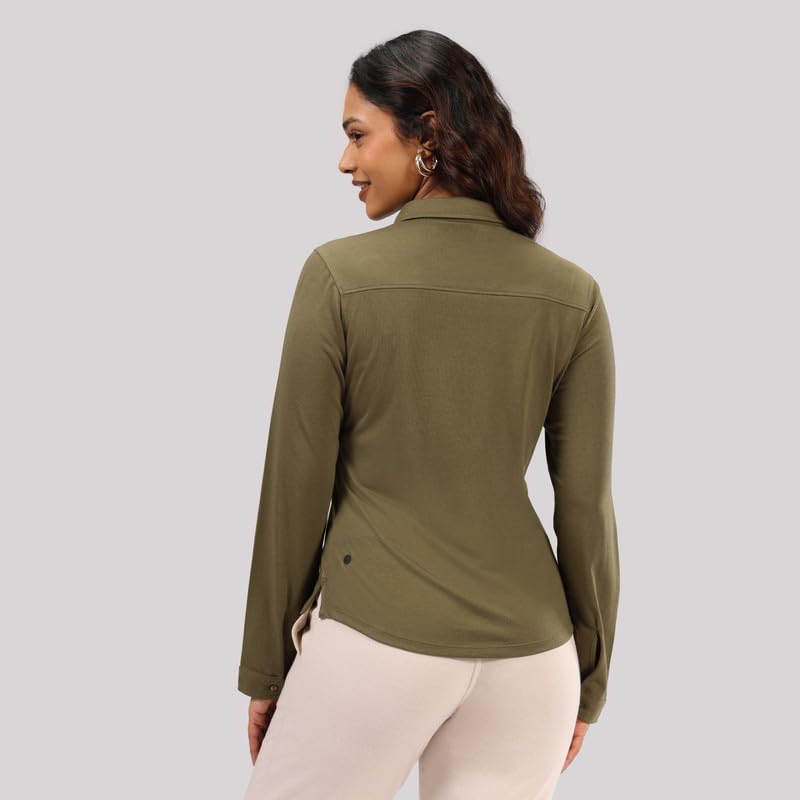 BlissClub Cotton Pro Classic Shirt, Cotton-Like Comfort, Sweat-Free Confidence, Flattering fit, Chic Workwear, Buttoned Front