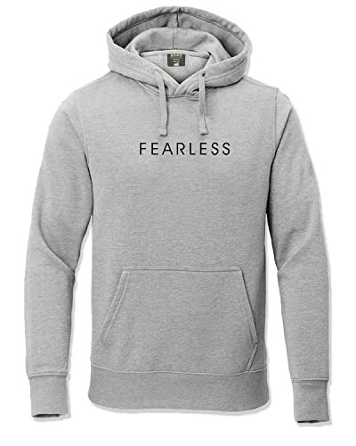 ADRO Fearless Printed Hoodie/Sweatshirt for Men (H22-M-FRL-GR_Grey_XL)