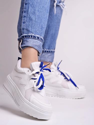 Shoetopia WomenS Stiletto Heel Sneakers White