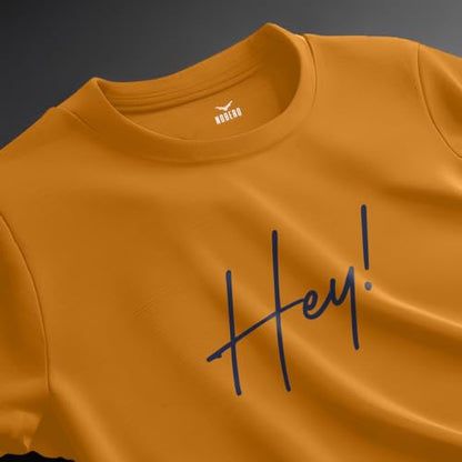 Nobero MenS Typography Regular Fit T-Shirt (1M-Twts-C0759_Apricot Crush