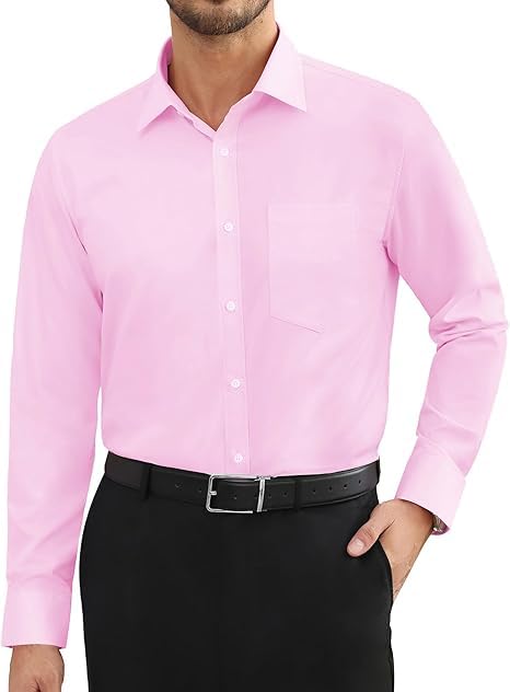 CB-COLEBROOK Mens Cotton Casual Classic Design Button Up Shirt with Chest Pocket, Male Clothes for Spring and Fall Business Occ