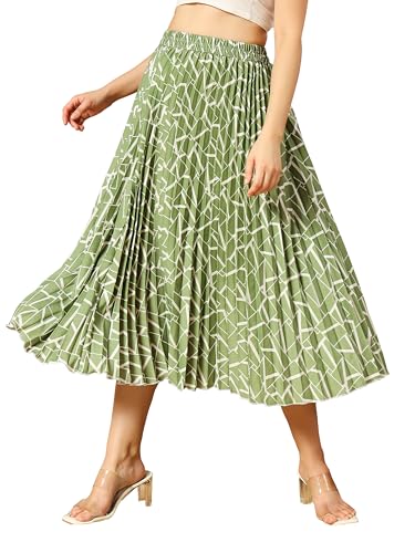 Kzully Crepe Western Skirt Light Green