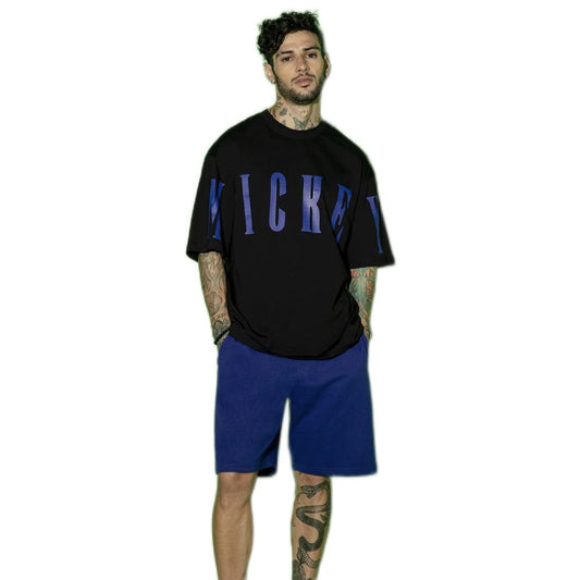Bewakoof MenS Mickey Move Graphic Print Cotton T-Shirt- Oversized Fit, Round Neck, Half Sleeves 558399_Black_M