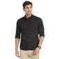 Turtle Men Pure Cotton Black Self Desing Slim Fit Casual Shirts