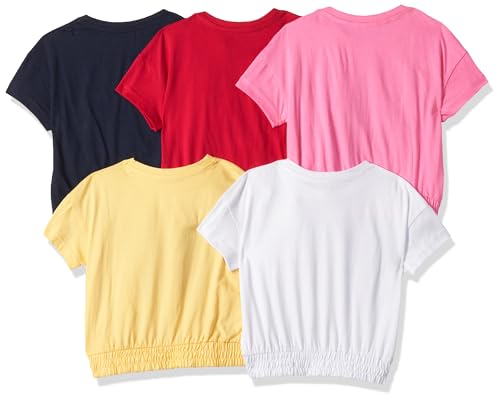 T2F Girls Cotton Printed Regular Fit Crop Top (Pack of 5)