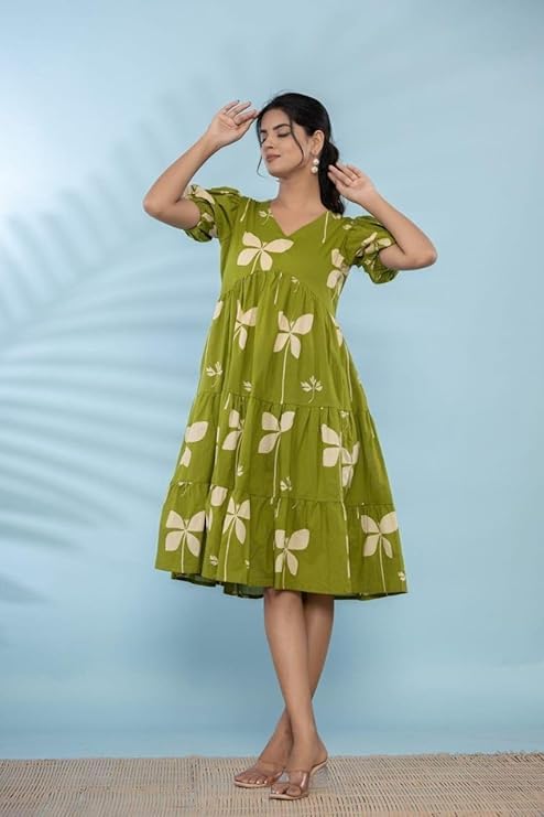 Royalica WomenS Pure Cotton Maxi Midi Dress Western Dress For Women Elegant Floral Printed Long Dresses | Soft & Breathable Fab