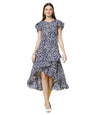 OOMPH! Womens Western & Fusion wear Wrap Midi Dresses for Women, Blue - md834