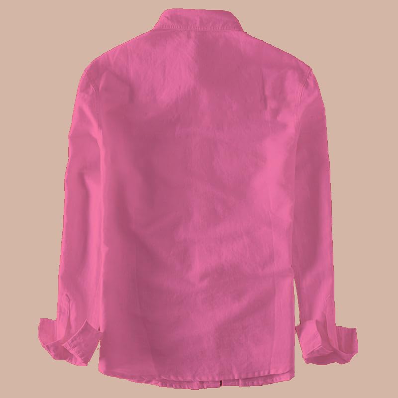 Rebelify MenS Cotton Blend Shirt With Pockets Full Sleeves Collared Neck Solid Pattern Botton Down Closure Relaxed Fit And Stan