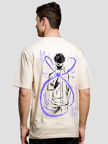 ADRO Oversize T Shirt for Men | Drop Shoulder Cotton T Shirt | Anime Oversize T-Shirt | Luffy T Shirt Gear 5| Trendy Front and B