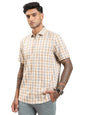 Turtle Men Multi Color Slim Fit Checkered Cotton Melange Casual Shirt