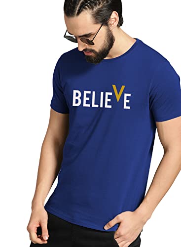 ADRO Men's Believe Design Printed T-Shirt (L)