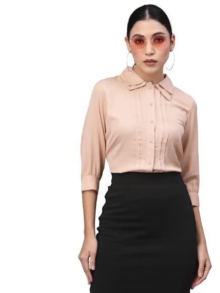 Style Quotient Women Nude-Coloured Smart Formal Shirt