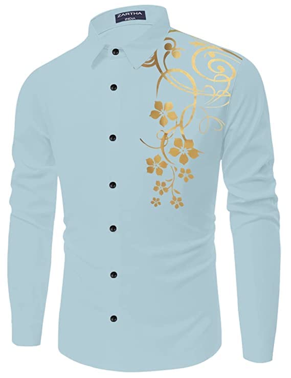 Bellstone Mens Solid Regular Fit Shirt (B-8200_Aqua