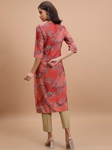 Ketch WomenS Polyester Regular Fit Kurta (Khku000491_Red