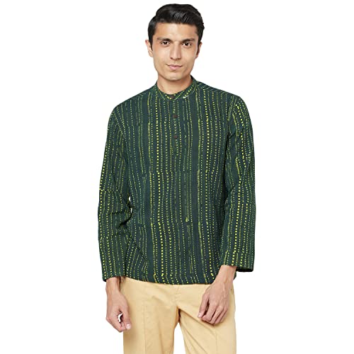 Fabindia Cotton Dobby Weave Super Short Kurta (Light Green-10702211)