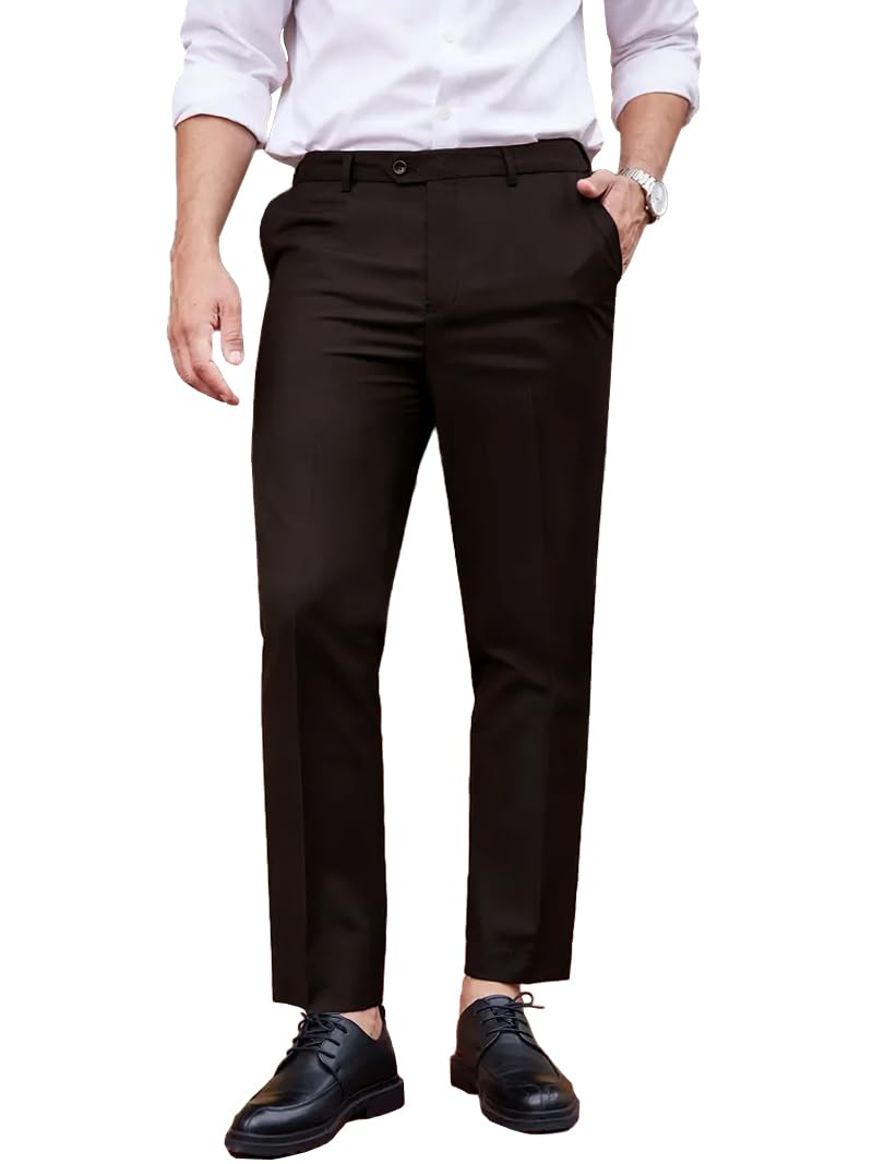 CB-COLEBROOK Mens Formal Pants Stretch Work Dress Pants 30/32/34/36/38 Quick Dry Lightweight Casual Comfy Trousers with Pockets