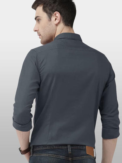 Tee Projekt Mens Shirt Solid Cotton Long Sleeve Button Down Beach l Office l Home (Pack of 1)