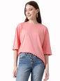 KOTTY Womens Cotton Blend Solid Oversized T-Shirts