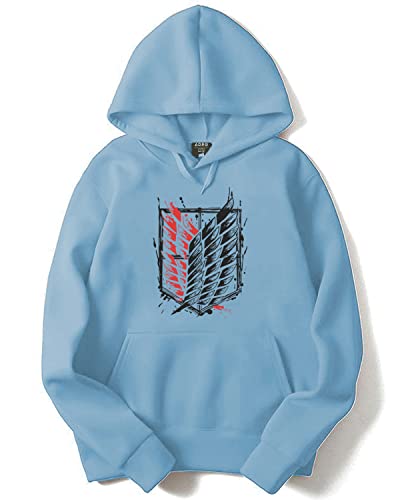ADRO Men's Cotton Neck Hooded Sweatshirt (H22-2-WINN-SK_SkyBlue_XL)