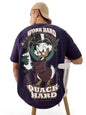 The Souled Store Official Disney: Quack Hard Men And Boys Short Sleeve Round Neck Purple Cotton Oversize T-Shirt