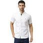 Thomas Scott MenS Printed Slim Fit 100% Cotton Casual Shirt With Button Down Collar And Half Sleeve Bright White