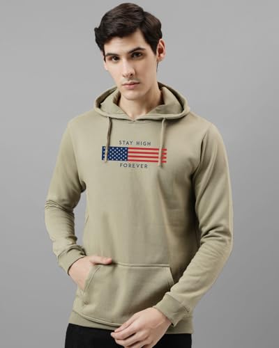 ADRO Printed Hoodie for Men, Cotton Sweatshirt, XL, Red, Model H24-FLAG-RD