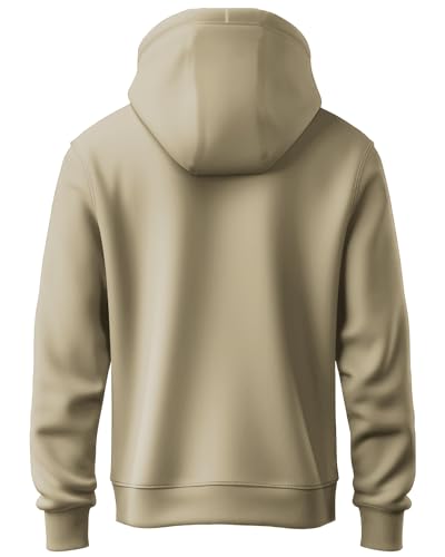ADRO Never Give Up Design Printed Hoodies/Sweatshirts for Men & Women (H20-M-NGU-CH_Beige)