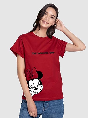 Bewakoof X Official Tom & Jerry Merchandise Womens Graphic Printed 100% Cotton T-Shirts (Pack of 2) - Boyfriend Fit, Round Neck