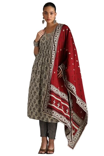 Soch WomenS Viscose Salwar Suit Set (Ews5Cd21976_Grey