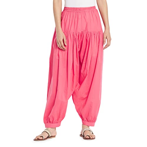 Fabindia Women Cambric Elasticated Salwar Cotton_S Pink