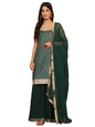 Varanga Womens Green Bandhini Printed Kurta Paired With Sharara And Dupatta