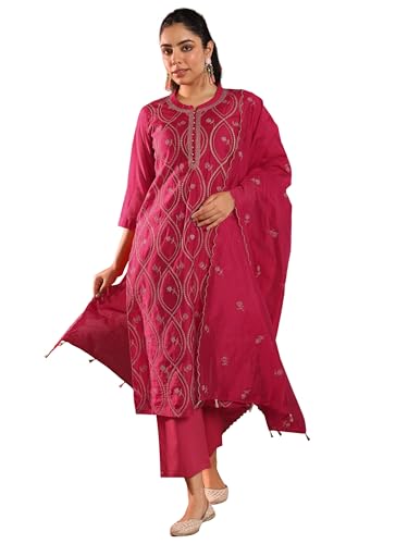 Libas WomenS Chanderi Silk Kurta Set (49470