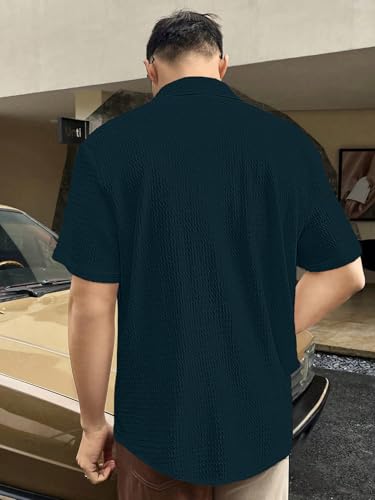 Greciilooks For Casual Stylish Polycotton Regular Formal Shirt Turquoise