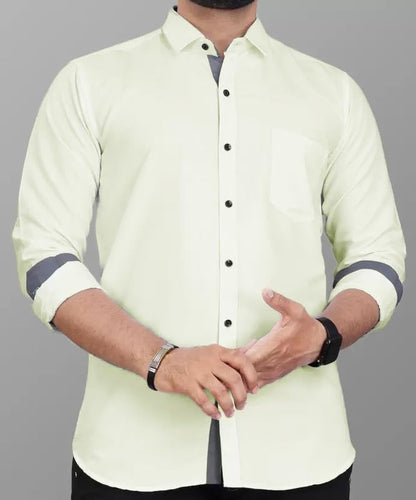 Tee Projekt Casual Cotton Long Sleeve Shirt for Men Formal Wear Regular Wear