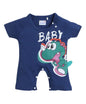 Bumzee Navy Boys Half Sleeves Thigh Length Romper Age - 9-12 Months