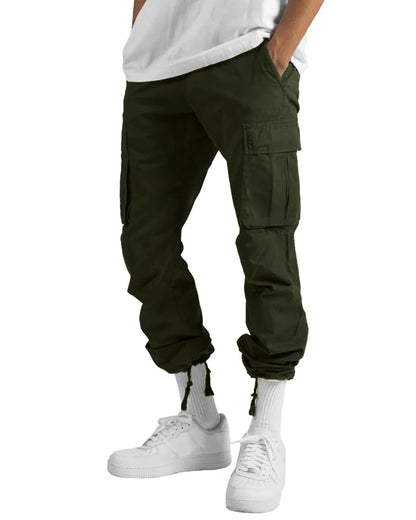 Noble Monk MenS Cargo Pant | Drawstring | Solid Cargo | Multi Pockets Trackpant