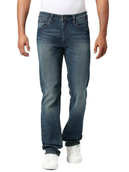 Pepe Jeans Men Mid Rise Straight Fit Jeans, Blue, 38
